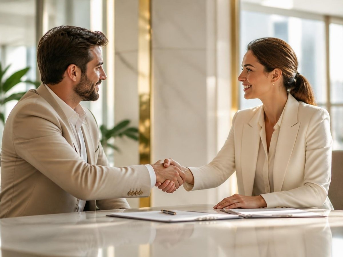 Business partners shaking hands